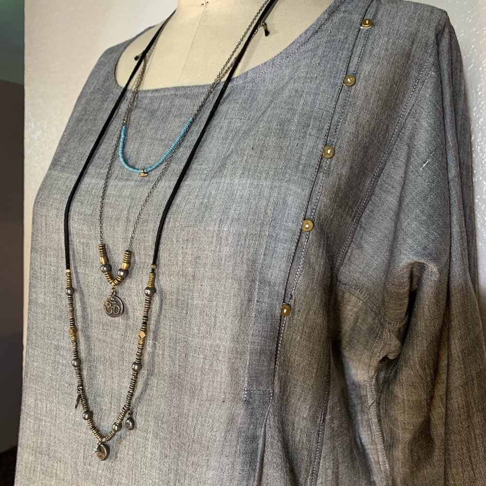 Injiri Finger Pocket Side Button Tunic Size 38 (M) NWOT - Picture 7 of 16